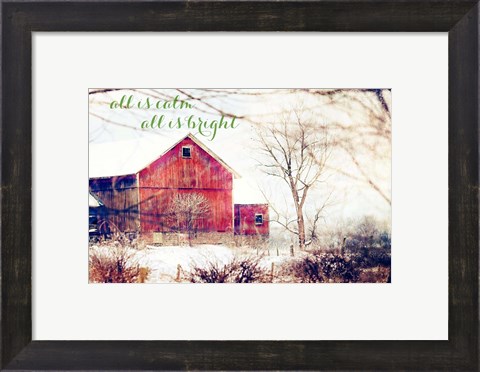Framed Calm and Bright Barn Print