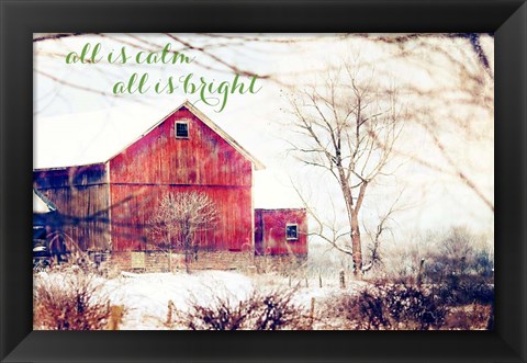 Framed Calm and Bright Barn Print