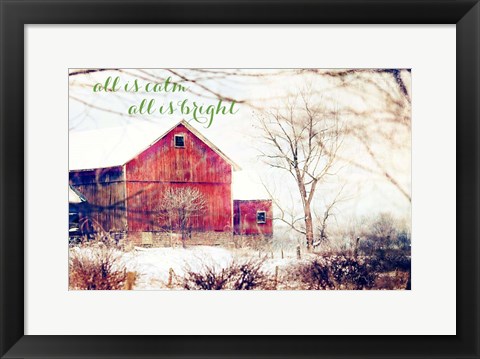 Framed Calm and Bright Barn Print