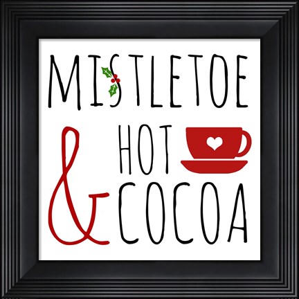 Framed Mistletoe and Hot Cocoa Print
