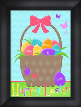 Framed Happy Easter Basket Print