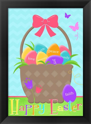 Framed Happy Easter Basket Print