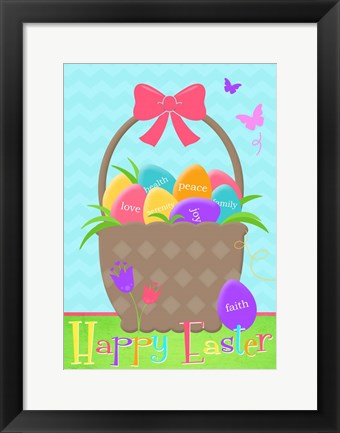 Framed Happy Easter Basket Print