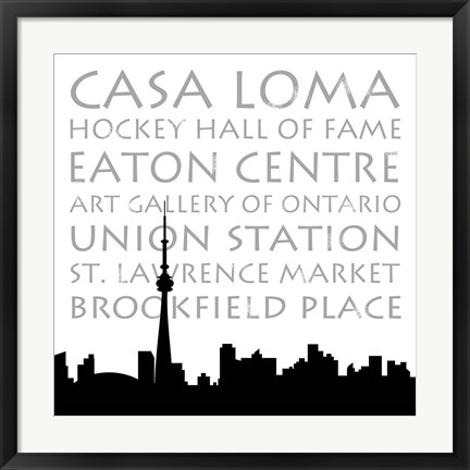 Framed Toronto Skyline Square Print