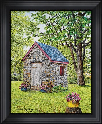 Framed Spring at the Springhouse Print