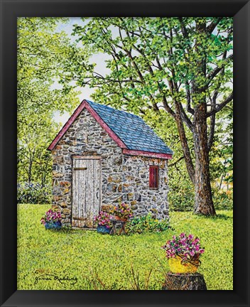 Framed Spring at the Springhouse Print