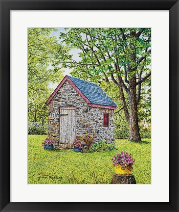 Framed Spring at the Springhouse Print