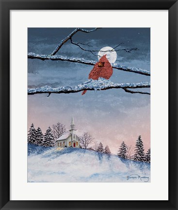 Framed Winter Church Nights Print