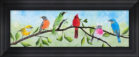 Framed Birds on a Branch Print