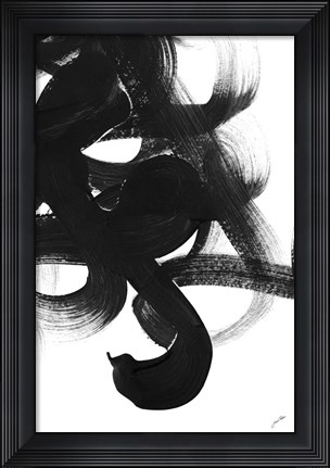 Framed Noir Strokes I Print