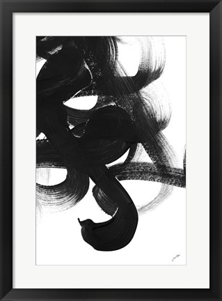 Framed Noir Strokes I Print