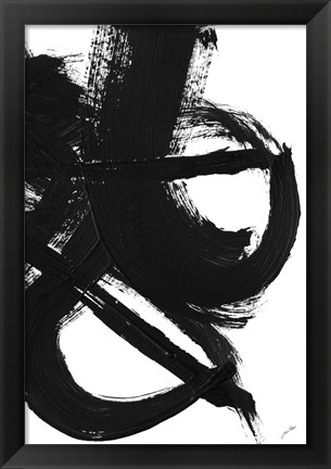 Framed Noir Strokes II Print