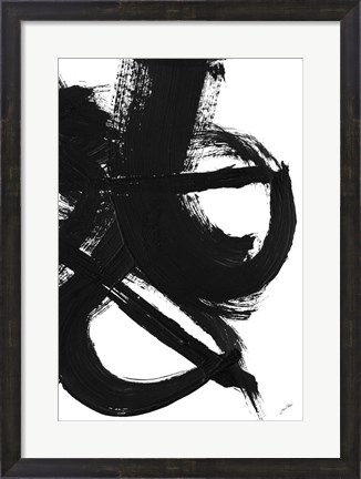 Framed Noir Strokes II Print