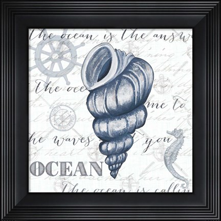 Framed Indigo Shell III Print