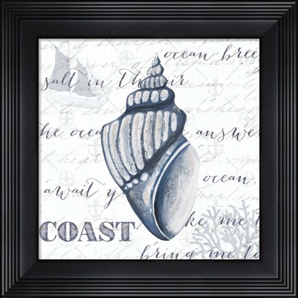 Framed Indigo Shell IV Print