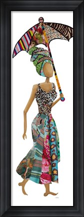 Framed Xhose Woman with Umbrella Print