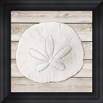 Framed Sand and Sea on Wood I Print