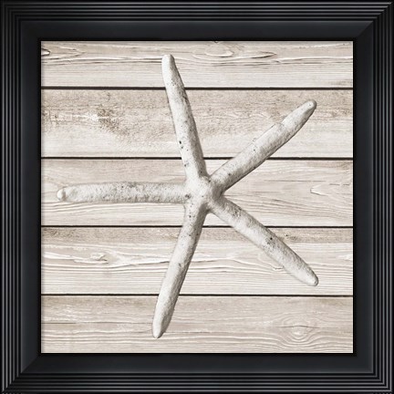 Framed Sand and Sea on Wood II Print