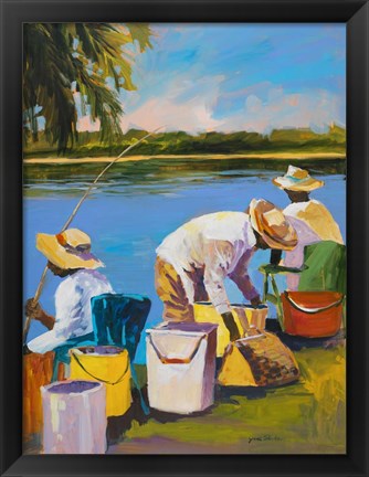 Framed Fishing I Print