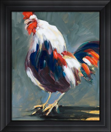 Framed Rising Rooster Print