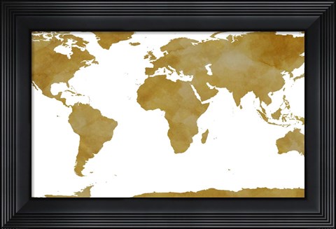 Framed World Map Collection Gold Print
