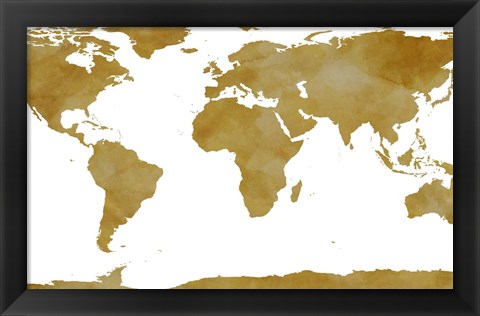 Framed World Map Collection Gold Print