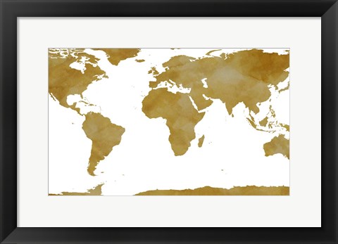 Framed World Map Collection Gold Print