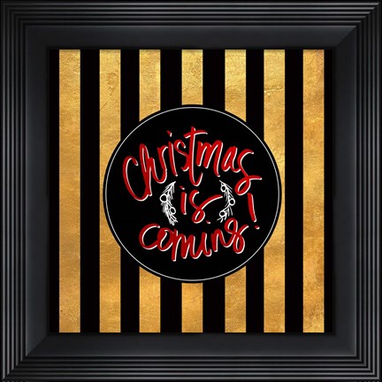 Framed Christmas Gold I Print