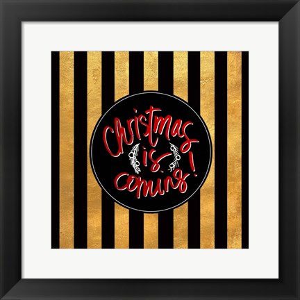 Framed Christmas Gold I Print