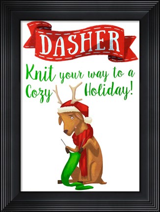 Framed Busy Reindeer I Print