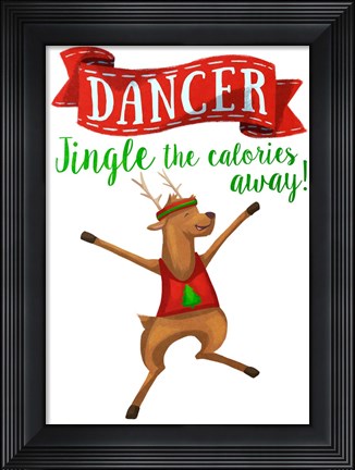 Framed Busy Reindeer II Print