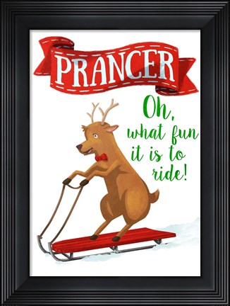 Framed Busy Reindeer III Print
