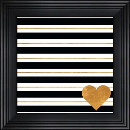 Framed Heart Stripes Print