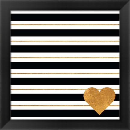 Framed Heart Stripes Print