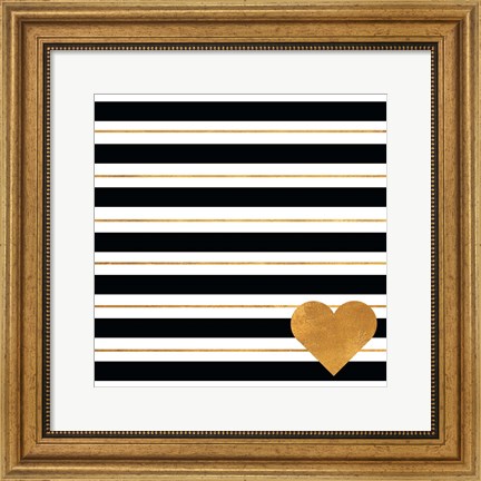 Framed Heart Stripes Print