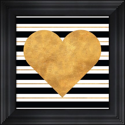 Framed Golden Heart Print