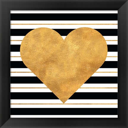 Framed Golden Heart Print