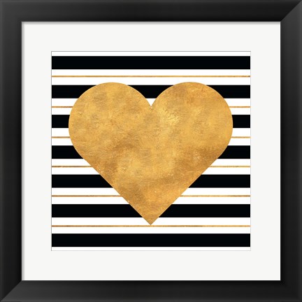 Framed Golden Heart Print