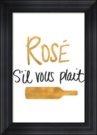Framed Rose s&#39;il Vous Plait Print
