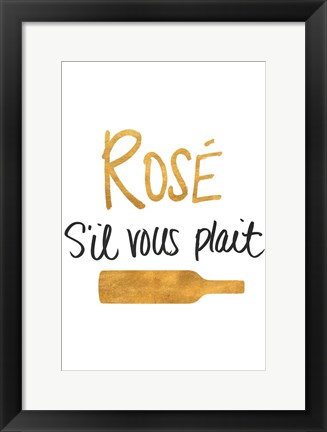 Framed Rose s&#39;il Vous Plait Print