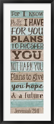 Framed Plans to GIve you Hope Print