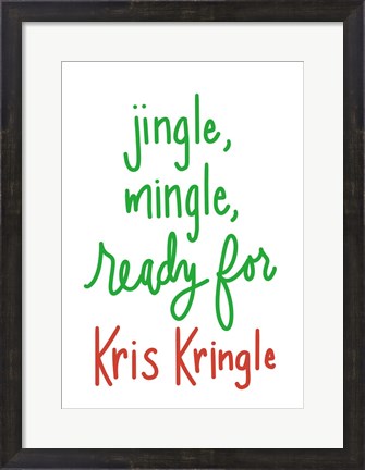 Framed Jingle Mingle Kris Kringle Print