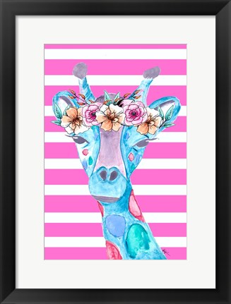 Framed Funky Giraffe Print