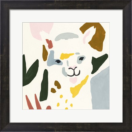 Framed Llama Moderne I Print