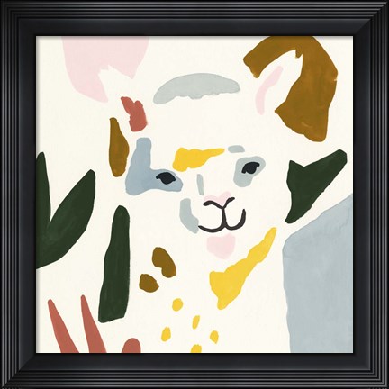 Framed Llama Moderne I Print