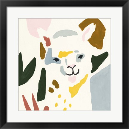 Framed Llama Moderne I Print