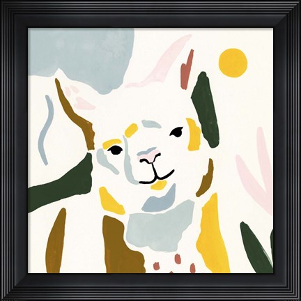 Framed Llama Moderne II Print