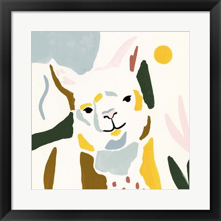 Framed Llama Moderne II Print