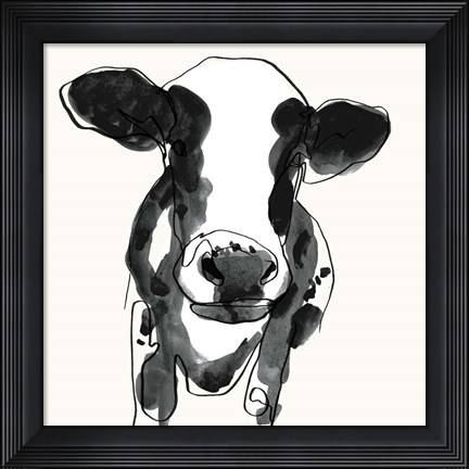 Framed Cow Contour II Print