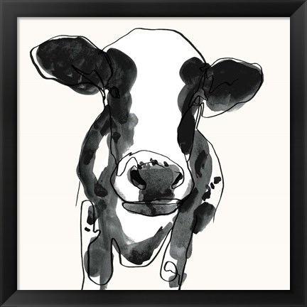 Framed Cow Contour II Print